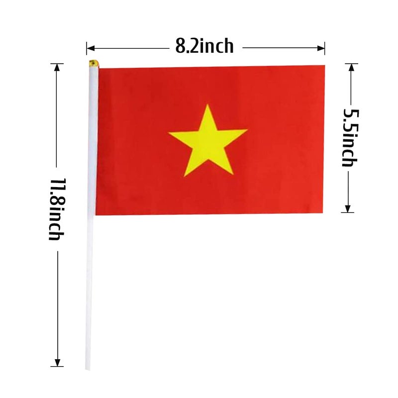 mflagperft Vietnam Flag Vietnamese Flag, Small Mini Handheld Vietnam Flags on Stick, Ideal for Party Parades Sports Events Patriotic Festival Decorations - Image 3